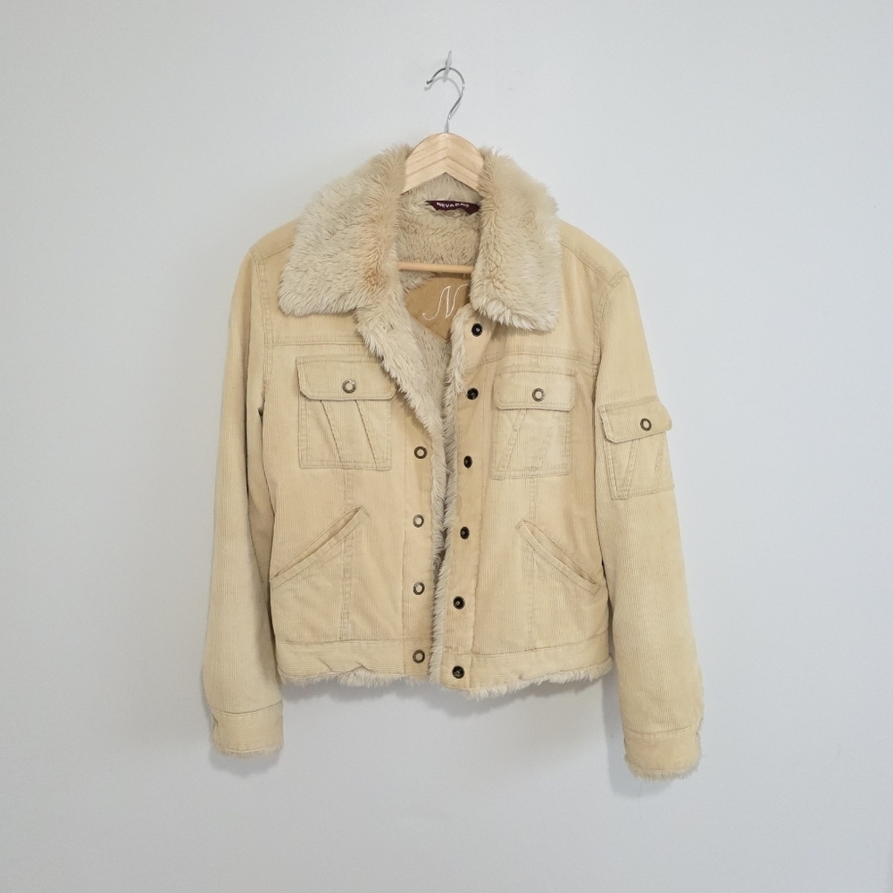 Vintage Corduroy Shearling Lined Spring Jacket